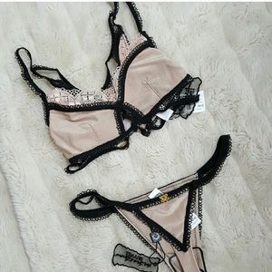 For Love & Lemons Skivvies Bra and Thong set